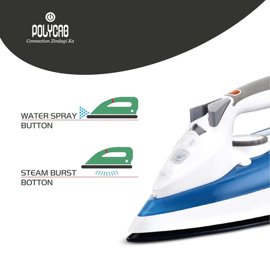 Polycab Stunner Si-01 Steam & Iron with Rubberised Handle - 1600W