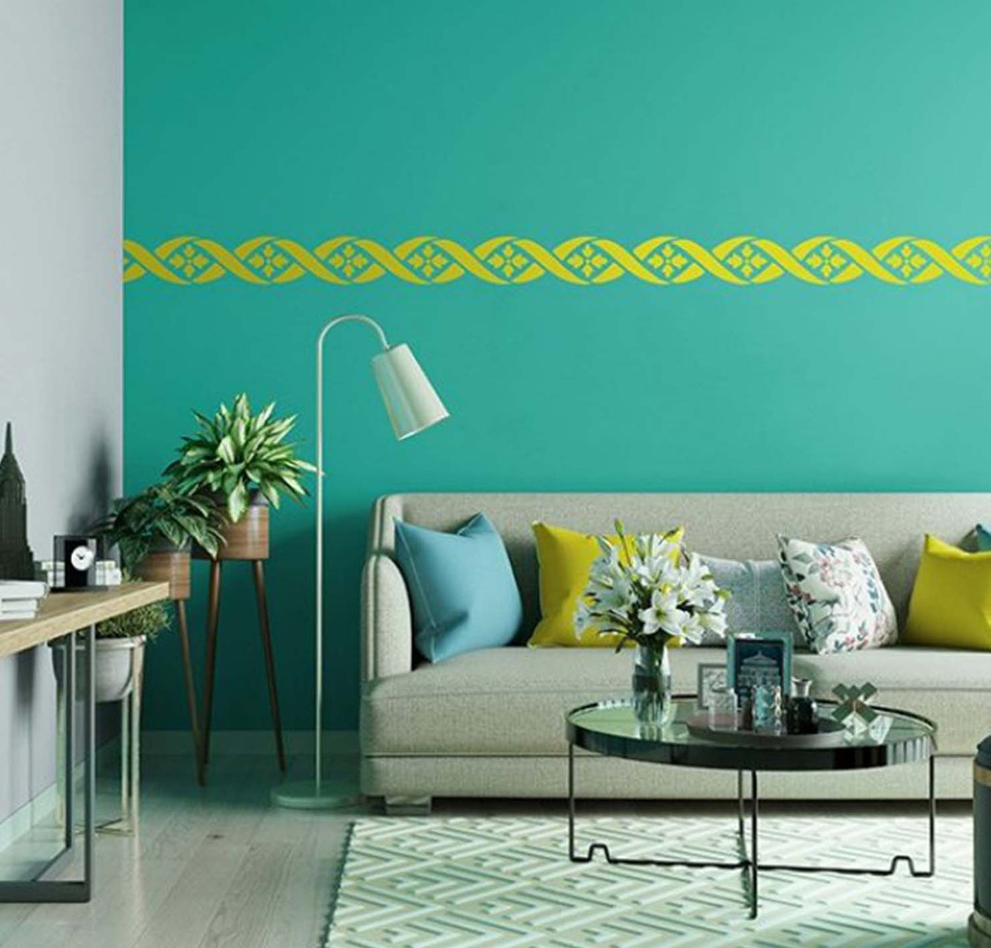 Asian Paints Wall Fashion Stencil Design - Ribbon