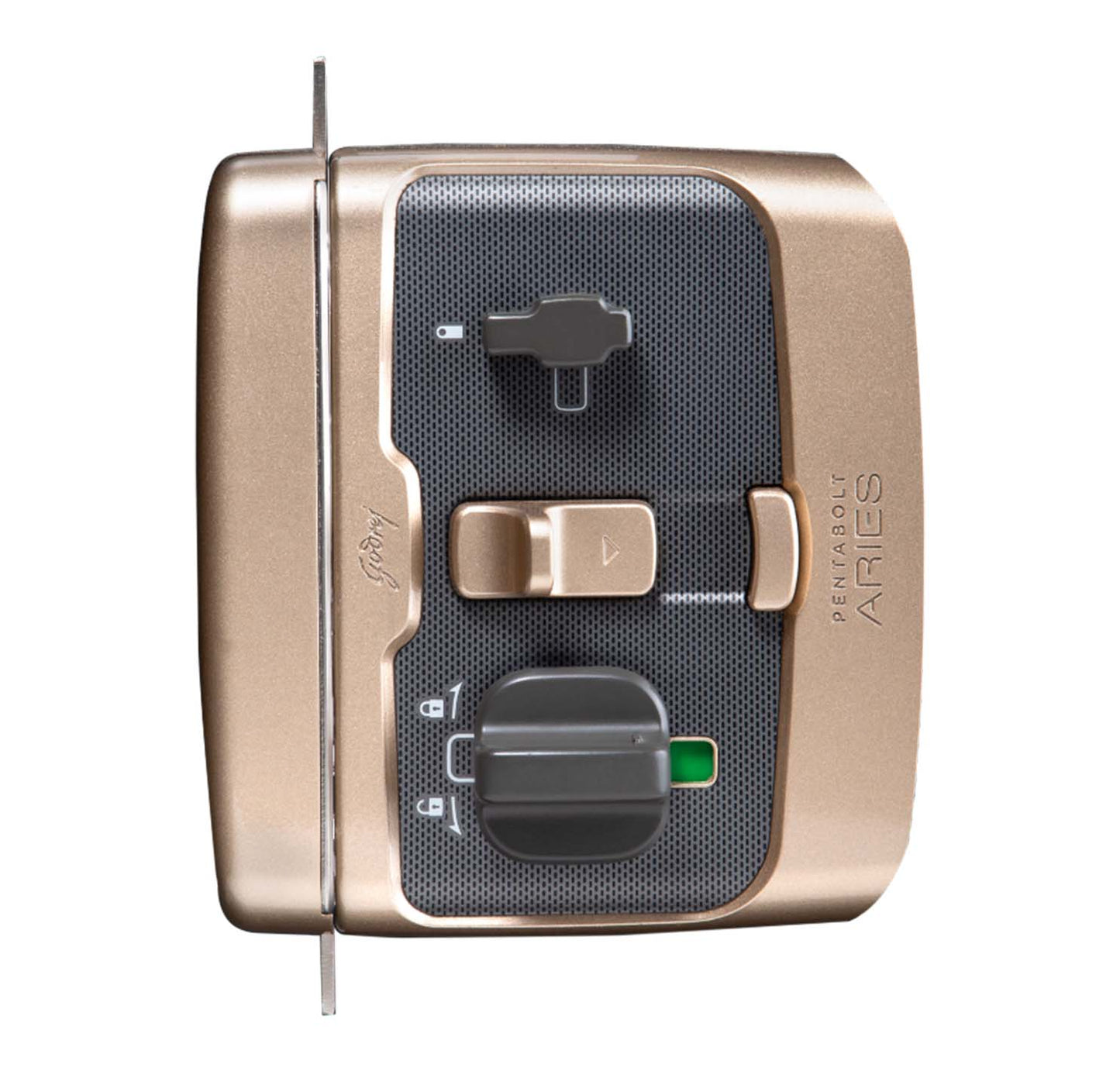 Godrej Pentabolt Aries Rim Locks With 3 Keys - Vegas Gold