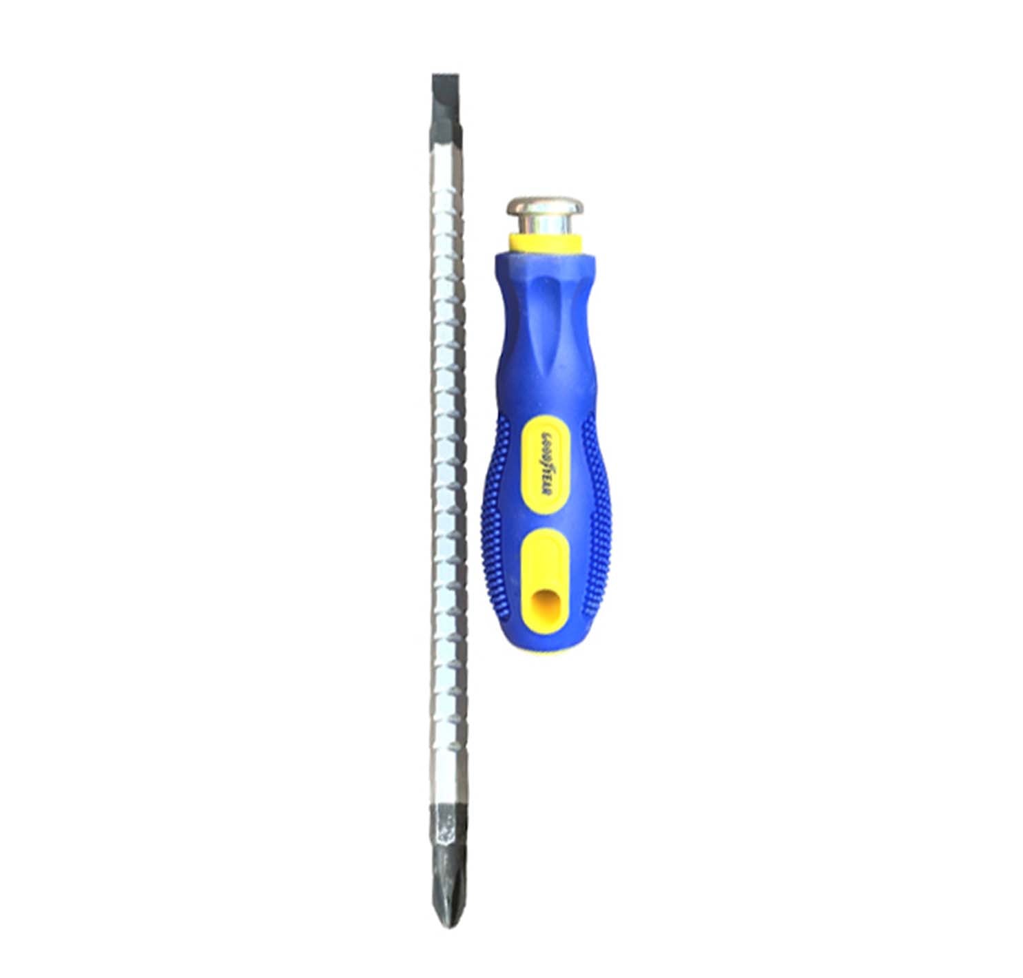 Goodyear Adjustable Screwdriver 2 In 1 with Hex Rod & Acupressure Comfortable Grip