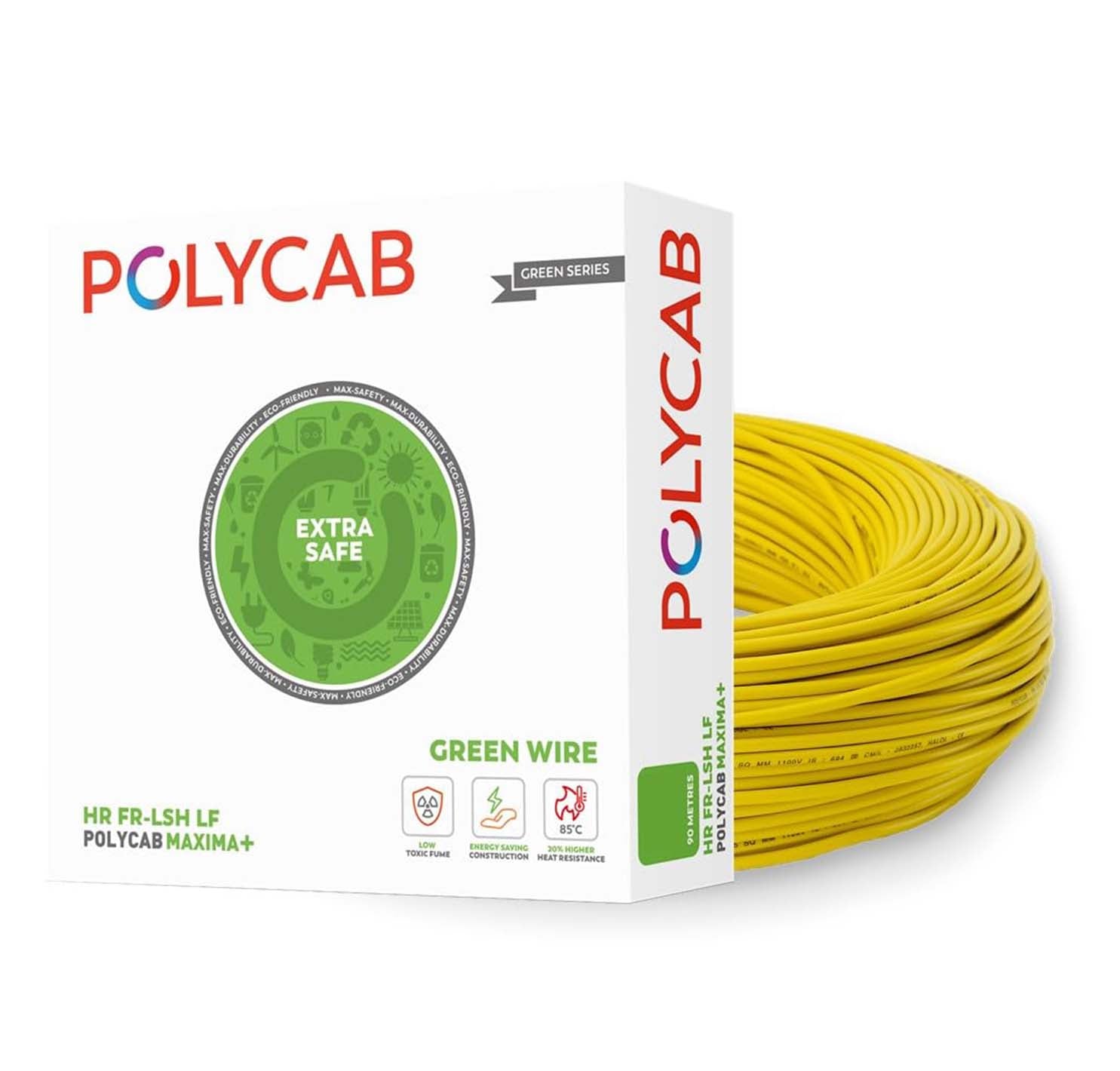 Polycab Maxima+ Domestic Electrical Wire - 90 Meter - Yellow Wire