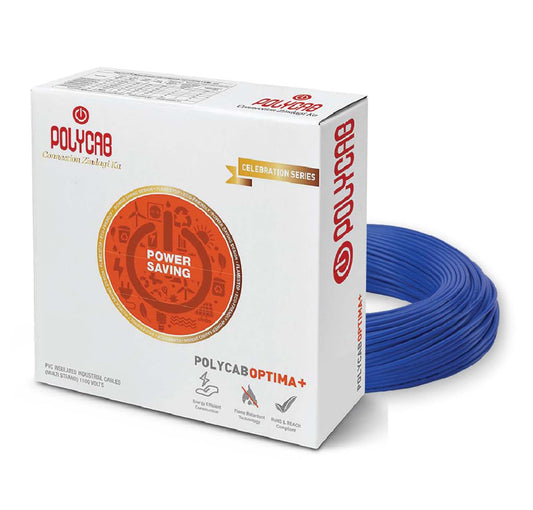Polycab Optima+ PVC Insulated Domestic Electrical Wire - 90 Meter - Blue Wire