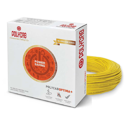 Polycab Optima+ PVC Insulated Domestic Electrical Wire - 90 Meter - Yellow Wire