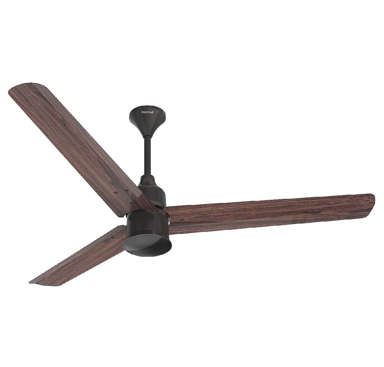 Polycab Silenco Advance BLDC Mini Ceiling Fan With 5 Star Rated - 1200mm - Natural Walnut Wood
