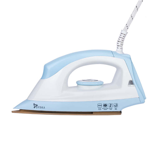 Syska Stellar Dry Iron with Golden American Heritage Soleplate Blue - 1000W